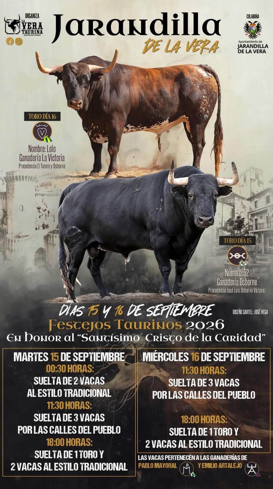 JARANDILLA DE LA VERA YA TIENE CARTEL TAURINO PARA SUS FIESTAS 2026