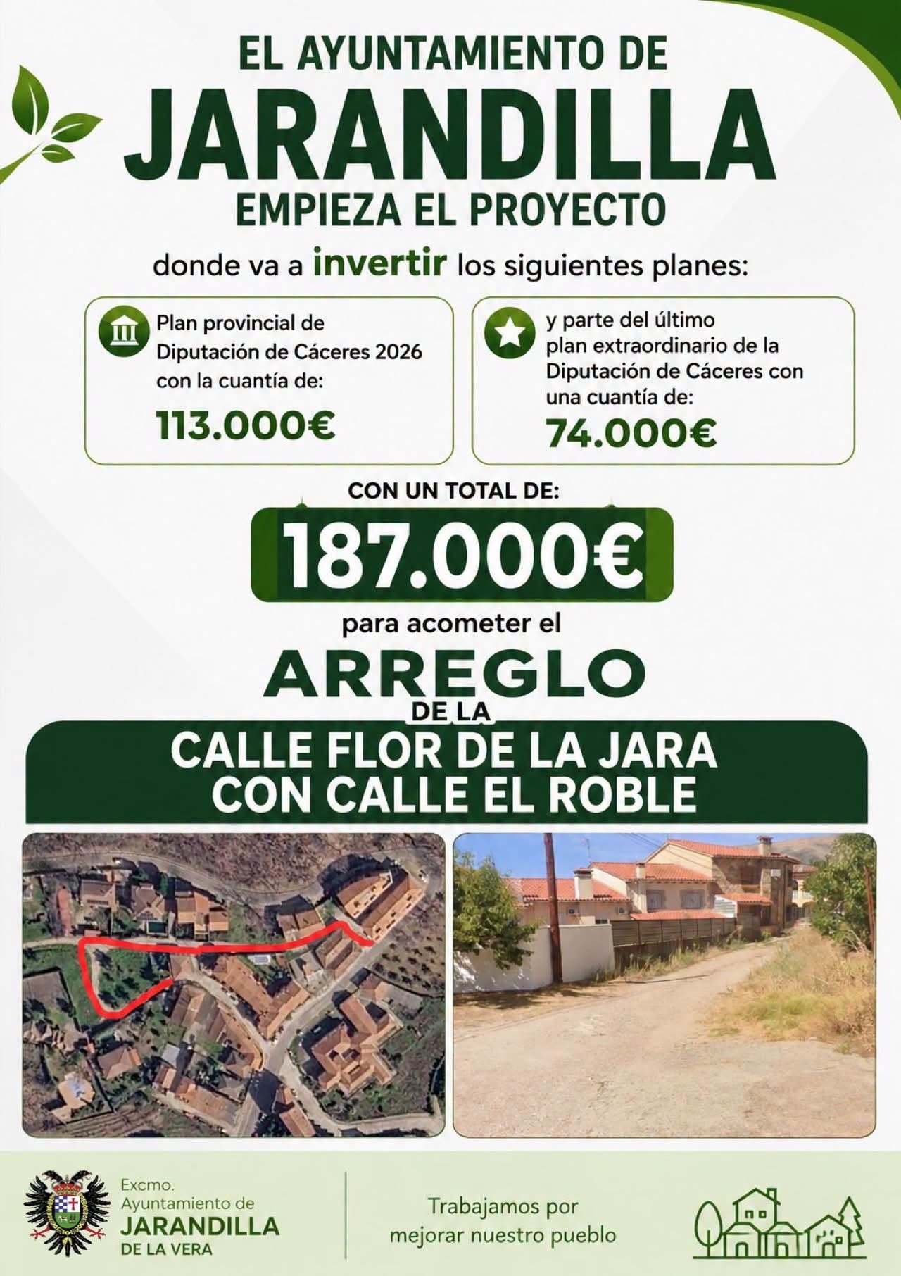 Mejorar y modernizar las calles de jarandilla de la vera